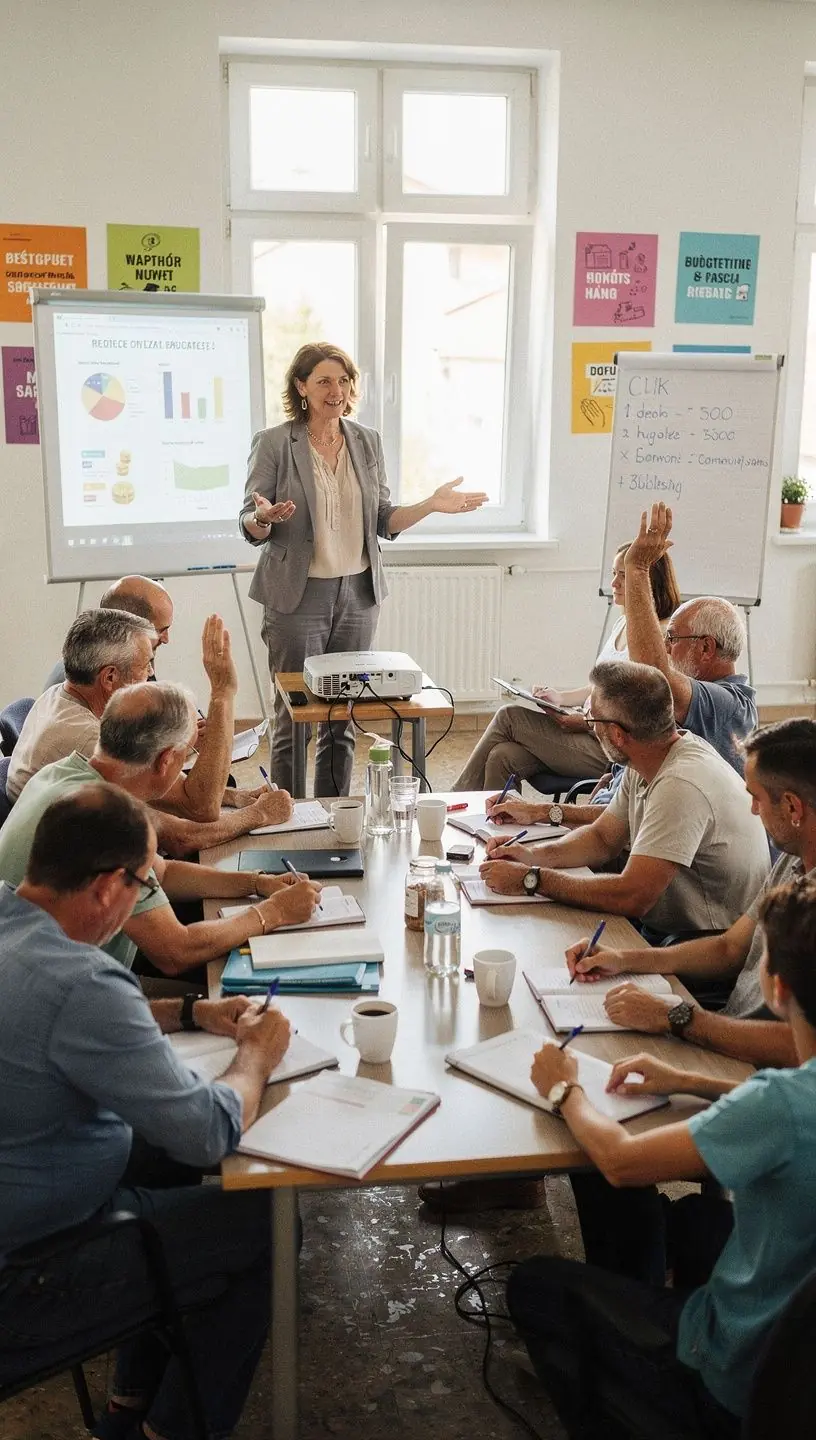 Kézben tartott pénzügyi táblázat egyszerű grafikonokkal